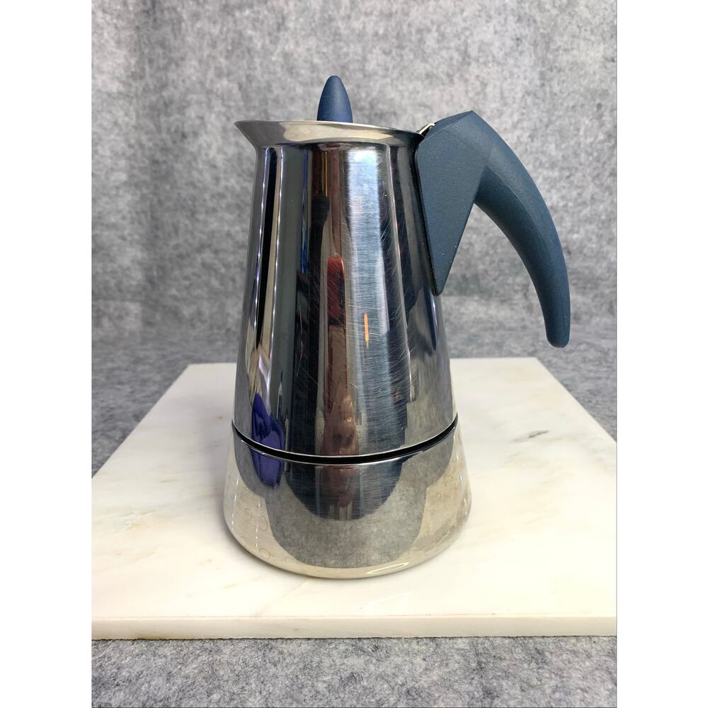 Bialetti Kona Moka Pot Stove Top Espresso, Vintage, 6 Cup, Stainless Steel